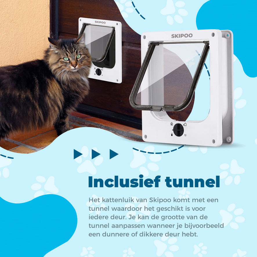 Skipoo Kattenluik Met Tunnel - Wit